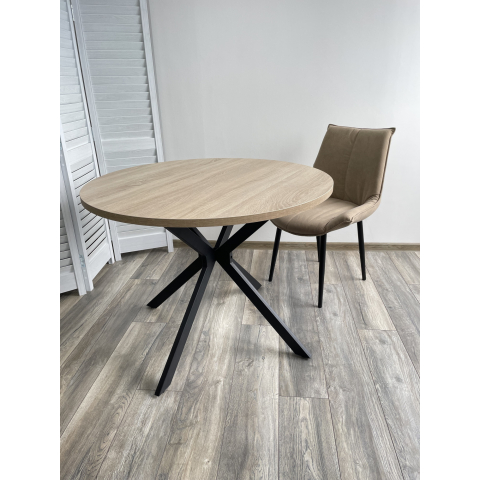 Стол ВЕГА D100 Дуб Бардолино черный каркас