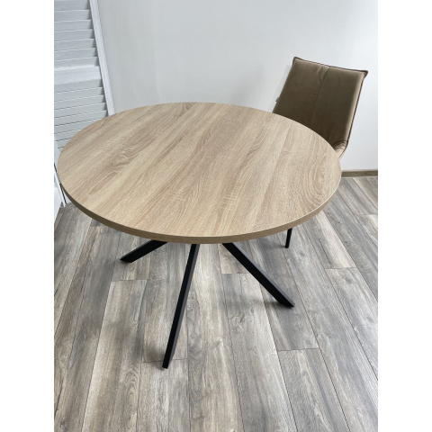 Стол ВЕГА D100 Дуб Бардолино черный каркас