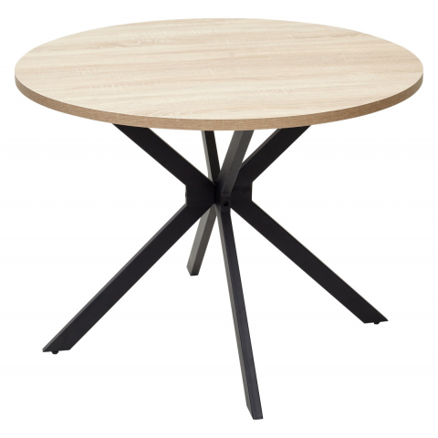 Стол ВЕГА D100 Дуб Бардолино черный каркас