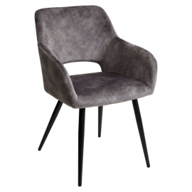 Стул ALLY VBP-202 античный темно-серый/ черный каркас
