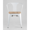 Стул Tolix ARM WOOD с подлокотниками белый
