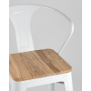 Стул Tolix ARM WOOD с подлокотниками белый