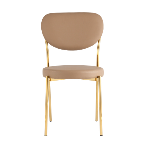 Стул Барбара NEW экокожа бежевая золотые ножки