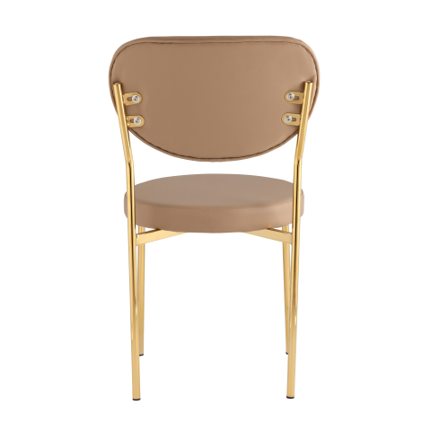 Стул Барбара NEW экокожа бежевая золотые ножки