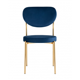 Стул Барбара велюр королевский синий с золотыми ножками