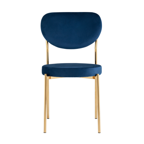 Стул Барбара велюр королевский синий с золотыми ножками