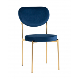 Стул Барбара велюр королевский синий с золотыми ножками