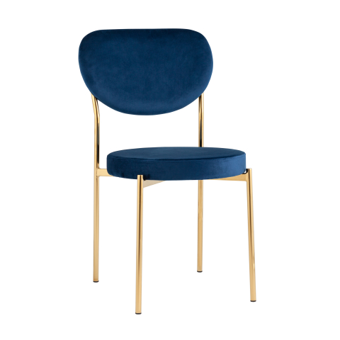 Стул Барбара велюр королевский синий с золотыми ножками