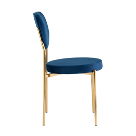 Стул Барбара велюр королевский синий с золотыми ножками