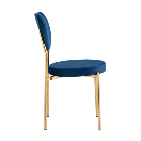 Стул Барбара велюр королевский синий с золотыми ножками