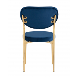Стул Барбара велюр королевский синий с золотыми ножками