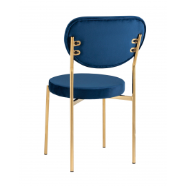 Стул Барбара велюр королевский синий с золотыми ножками