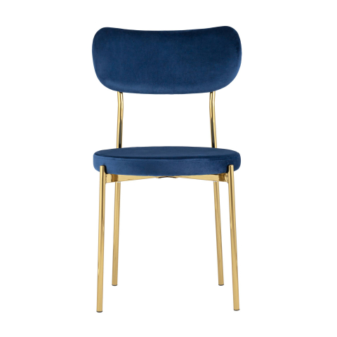 Стул Барбара велюр синий с золотыми ножками