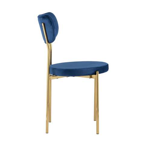 Стул Барбара велюр синий с золотыми ножками