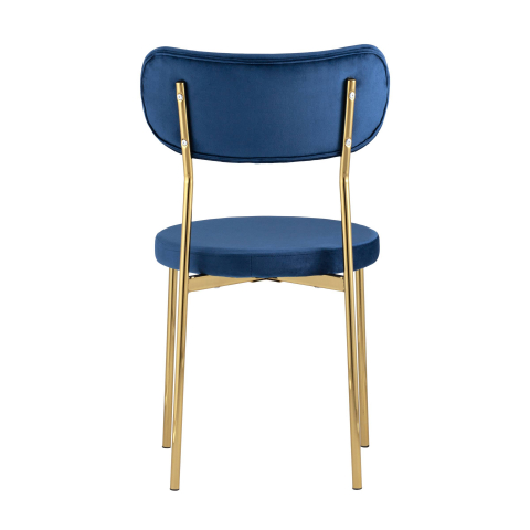 Стул Барбара велюр синий с золотыми ножками