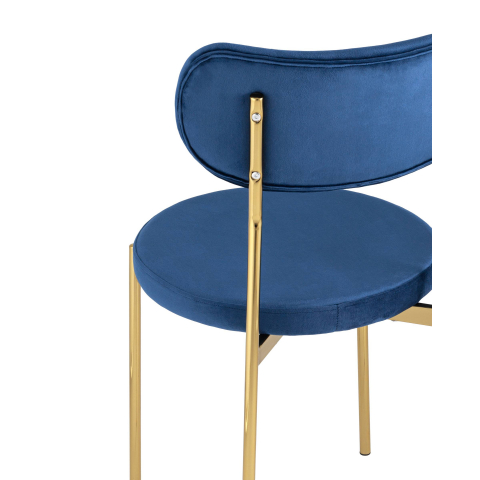 Стул Барбара велюр синий с золотыми ножками