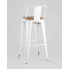 Стул барный TOLIX style wood со спинкой белый глянцевый
