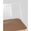 Стул барный TOLIX style wood со спинкой белый глянцевый