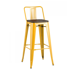 Стул барный TOLIX style wood со спинкой желтый