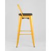 Стул барный TOLIX style wood со спинкой желтый