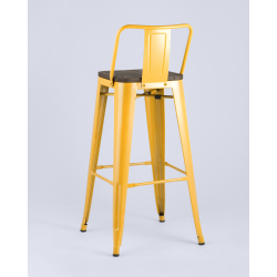 Стул барный TOLIX style wood со спинкой желтый