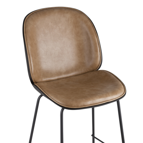 Стул барный Beetle PU со спинкой бежевый 2 шт