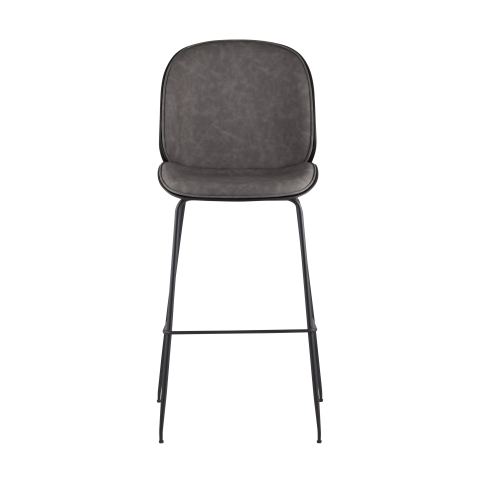 Стул барный Beetle PU со спинкой серый 2 шт