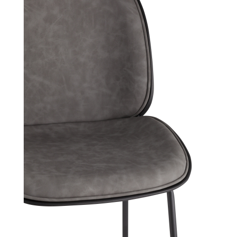 Стул барный Beetle PU со спинкой серый 2 шт