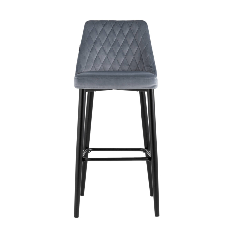 Стул барный Диего велюр серый