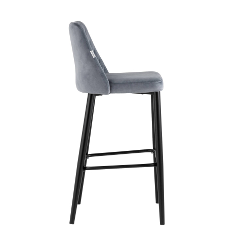 Стул барный Диего велюр серый