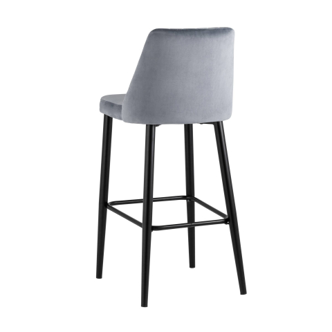 Стул барный Диего велюр серый