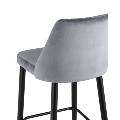 Стул барный Диего велюр серый