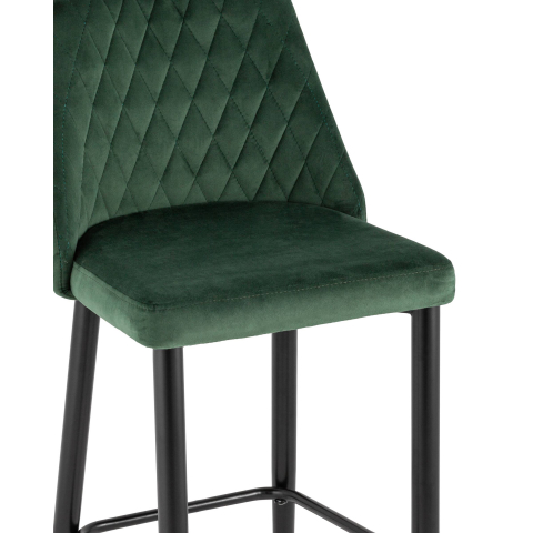 Стул барный Диего велюр зелёный