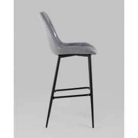 Стул барный Флекс велюр серый 2 шт