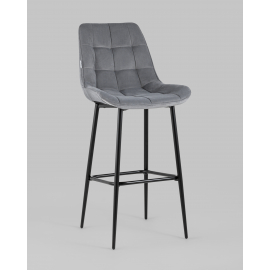 Стул барный Флекс велюр серый 2 шт