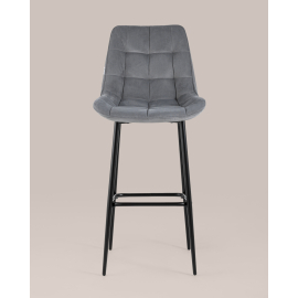 Стул барный Флекс велюр серый 2 шт