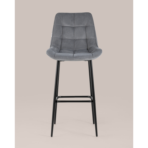 Стул барный Флекс велюр серый 2 шт