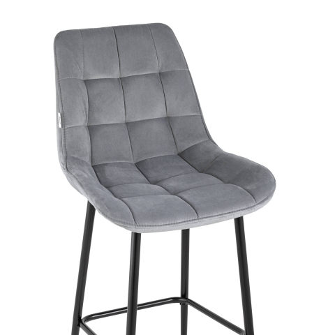 Стул барный Флекс велюр серый