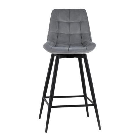 Стул барный Флекс с поворотным механизмом велюр велютто серый