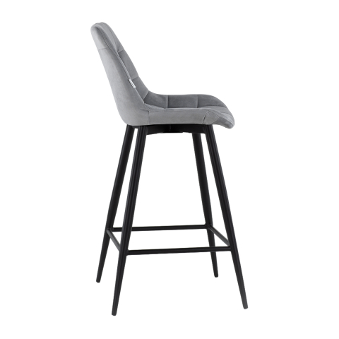 Стул барный Флекс с поворотным механизмом велюр велютто серый