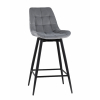 Стул барный Флекс с поворотным механизмом велюр велютто серый