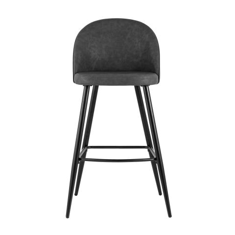 Стул барный Лион темно-серая экокожа