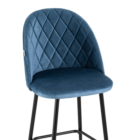 Стул барный Марсель велюр пыльно-синий