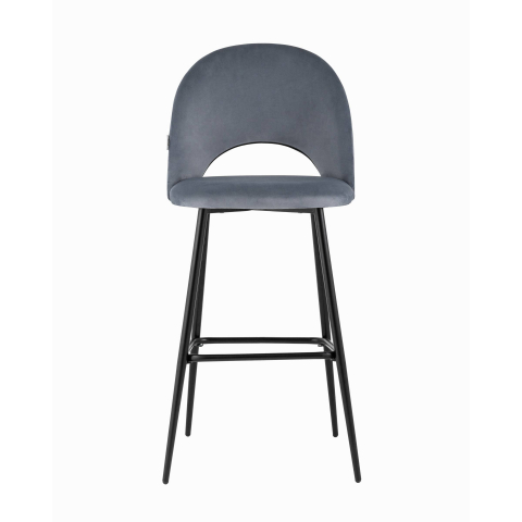 Стул барный Меган велюр серый