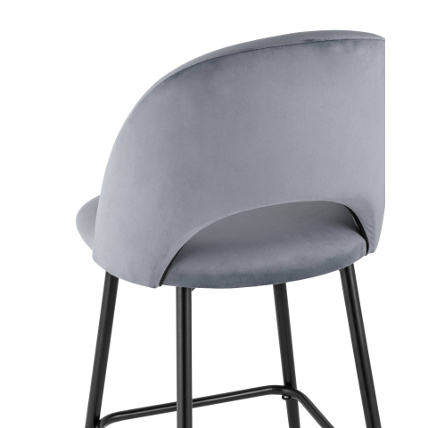 Стул барный Меган велюр серый