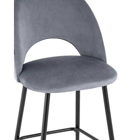 Стул барный Меган велюр серый