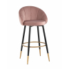 Стул барный Наоми велюр розовый