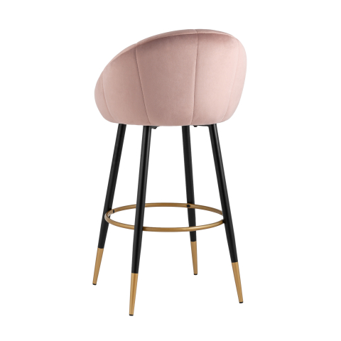 Стул барный Наоми велюр розовый