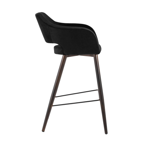 Стул барный Саймон велюр черный