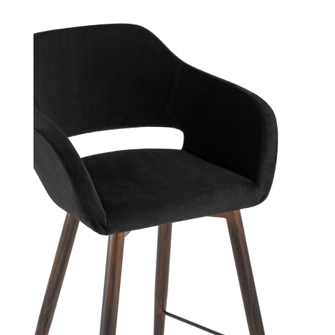 Стул барный Саймон велюр черный
